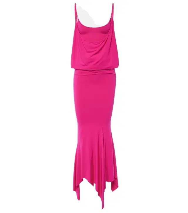 The Attico Draped asymmetric jersey midi dress