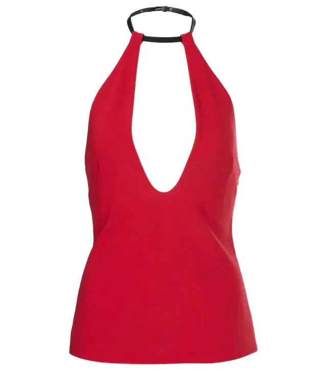 The Attico Halterneck crêpe top