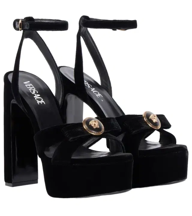 Versace Medusa velvet platform sandals