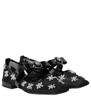 Versace Gianni Ribbon embellished ballet flats | Thumbnail 1