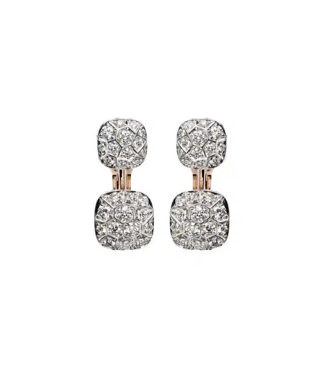 Nudo 18kt rose and white gold earrings with diamonds