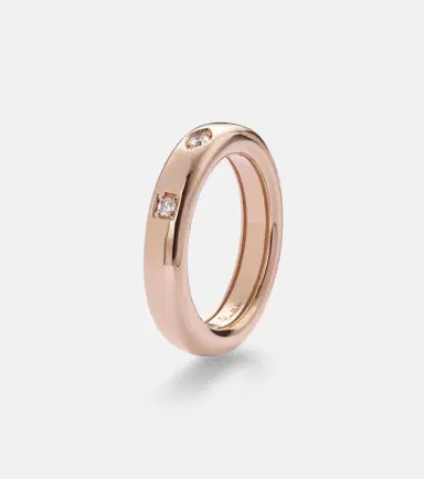 Pomellato Iconica Extra Slim 18kt rose gold ring with diamonds | Thumbnail 2