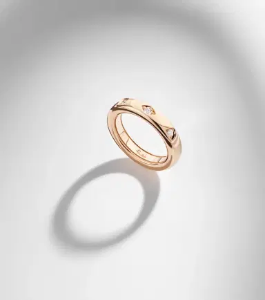 Pomellato Iconica Extra Slim 18kt rose gold ring with diamonds | Thumbnail 5
