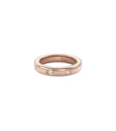 Pomellato Iconica Extra Slim 18kt rose gold ring with diamonds | Thumbnail 1