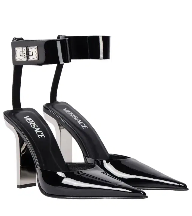 Versace Patent leather slingback pumps
