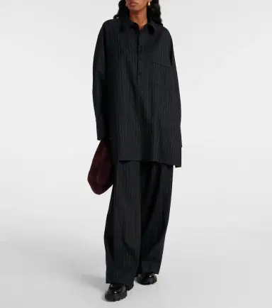 Plan C Pinstripe wool-blend shirt | Thumbnail 5 Plan C Pinstripe wool-blend shirt | Thumbnail 5