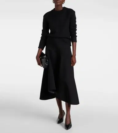 Plan C Pleated asymmetric midi skirt | Thumbnail 2
