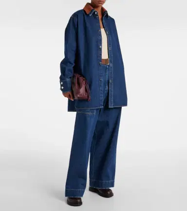 Plan C Mid-rise denim wide-leg pants | Thumbnail 5