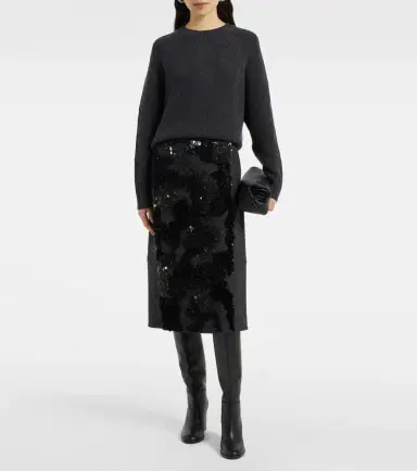 Plan C Sequined wool-blend midi skirt | Thumbnail 2