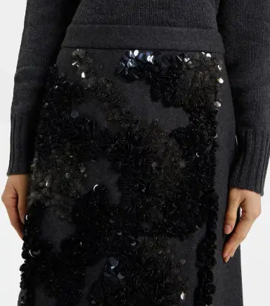 Plan C Sequined wool-blend midi skirt | Thumbnail 4