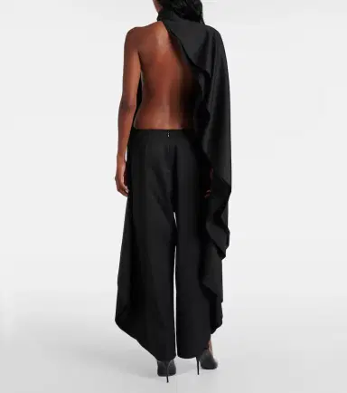 Alaïa Alaïa Open-back wool grain de poudre jumpsuit | Thumbnail 3