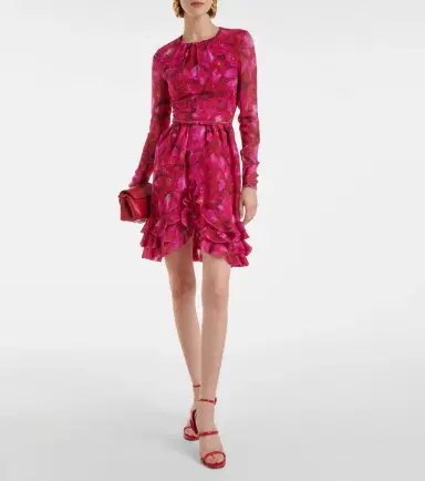 Giambattista Valli Rose Mania silk georgette minidress | Thumbnail 3