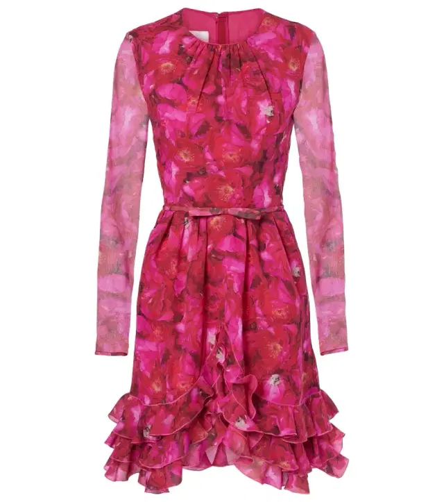 Giambattista Valli Rose Mania silk georgette minidress