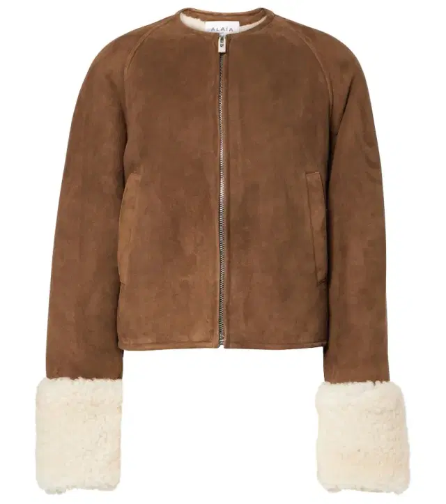Alaia Alaïa Shearling-trimmed suede jacket
