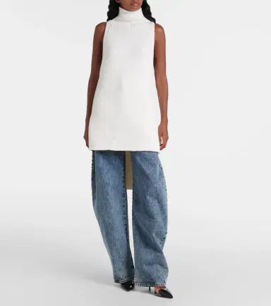 Alaïa Alaïa Caped wool turtleneck top | Thumbnail 5