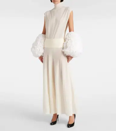 Alaïa Alaïa Low-rise virgin wool maxi skirt | Thumbnail 2