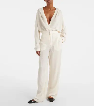 Alaïa Alaïa High-rise wool-blend wide-leg pants | Thumbnail 4