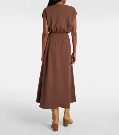 Joseph Pleated cady midi dress | Thumbnail 6