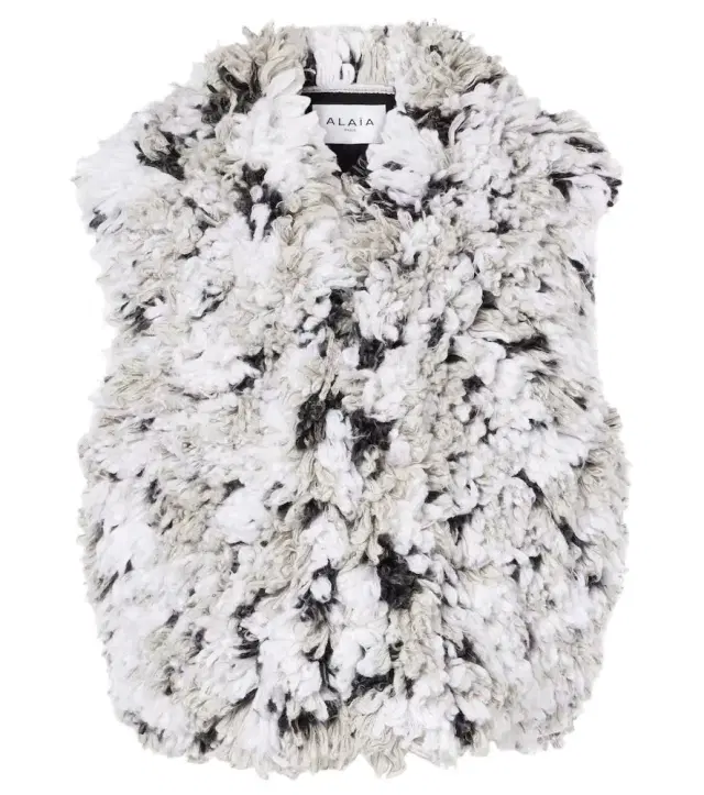 Alaïa Lynx faux shearling jacquard vest