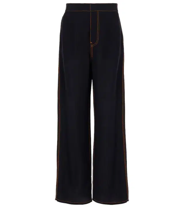 Alaia Alaïa Tailored wool-blend georgette wide-leg pants