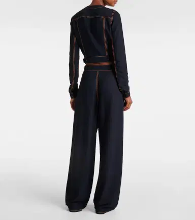 Alaïa Alaïa Fluid cropped wool-blend jacket | Thumbnail 2