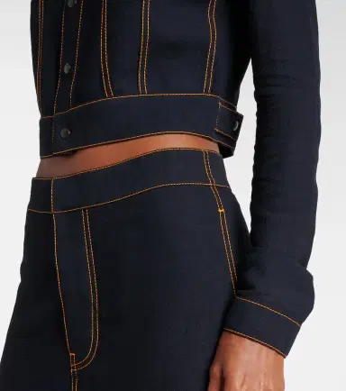 Alaïa Alaïa Fluid cropped wool-blend jacket | Thumbnail 4