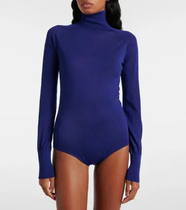 Alaïa Alaïa Sheer turtleneck wool bodysuit | Thumbnail 5