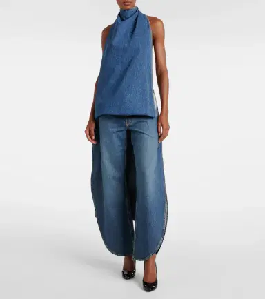 Alaïa Alaïa Caped denim top | Thumbnail 6