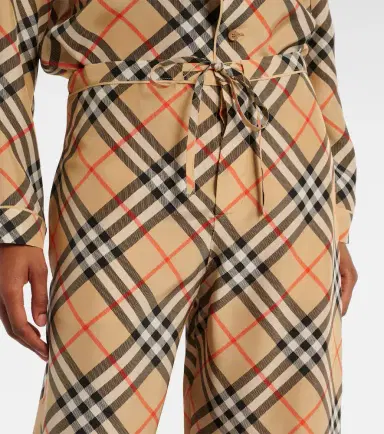 Burberry Check silk wide-leg pants | Thumbnail 2