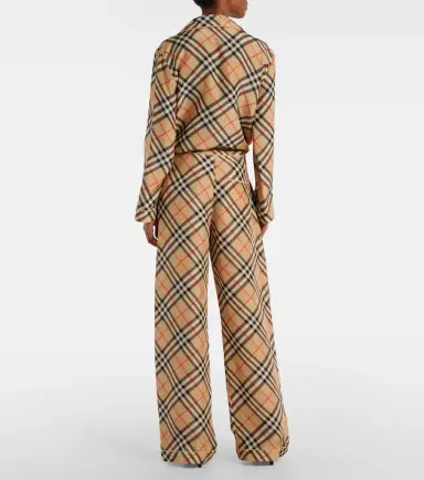 Burberry Check silk wide-leg pants | Thumbnail 3