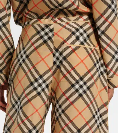 Burberry Check silk wide-leg pants | Thumbnail 5