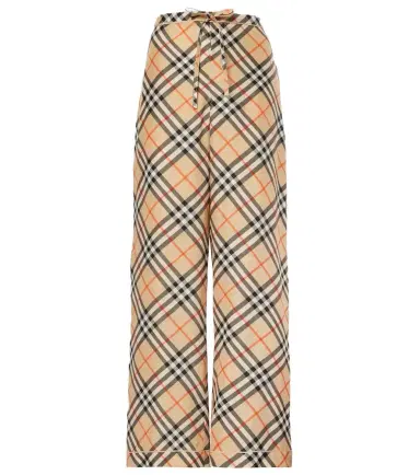 Burberry Check silk wide-leg pants | Thumbnail 1