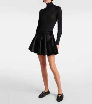 Alaïa Alaïa Flared wool-blend miniskirt | Thumbnail 2