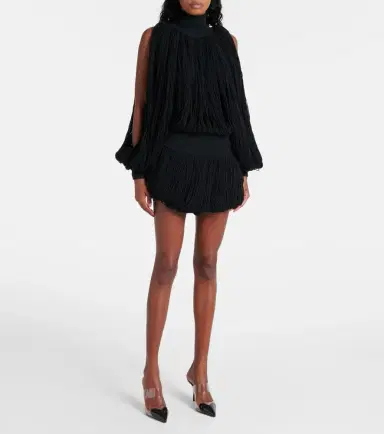 Alaïa Alaïa Fringed wool miniskirt | Thumbnail 2