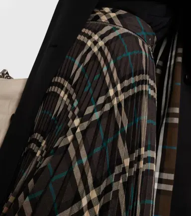 Burberry Pleated checked midi skirt | Thumbnail 2
