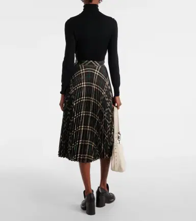 Burberry Pleated checked midi skirt | Thumbnail 3