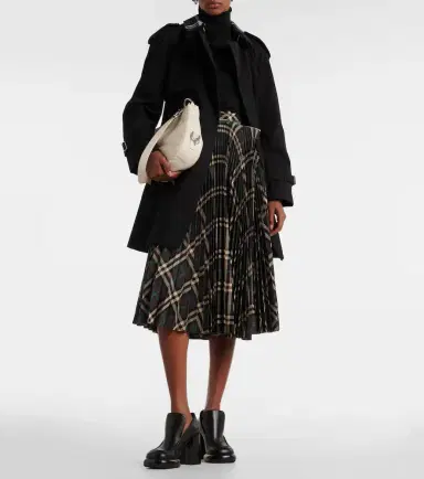 Burberry Pleated checked midi skirt | Thumbnail 5