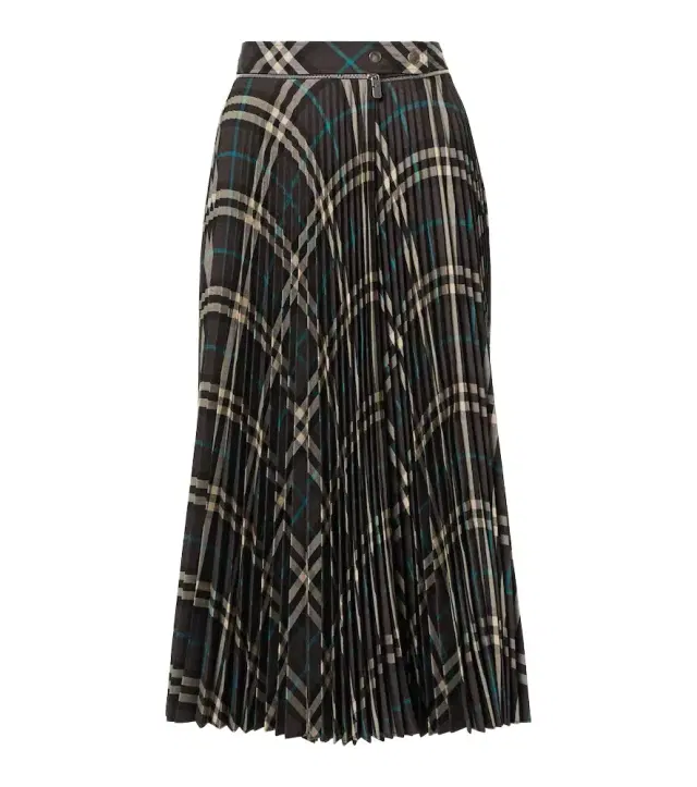 Burberry Pleated checked midi skirt