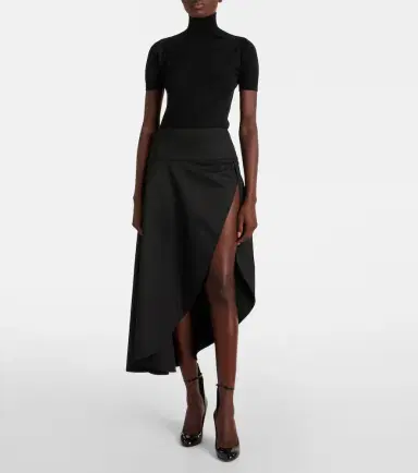 Alaïa Alaïa Asymmetric wool midi skirt | Thumbnail 2