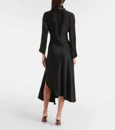 Alaïa Alaïa Asymmetric satin midi dress | Thumbnail 4