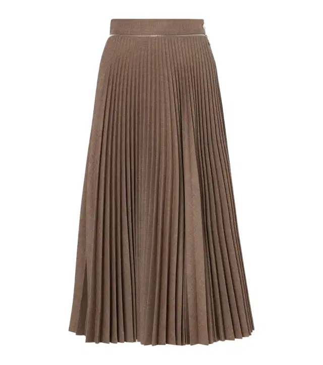 Burberry Pleated wool midi skirt