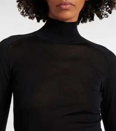 Alaïa Alaïa Faux fur-trimmed wool turtleneck top | Thumbnail 5