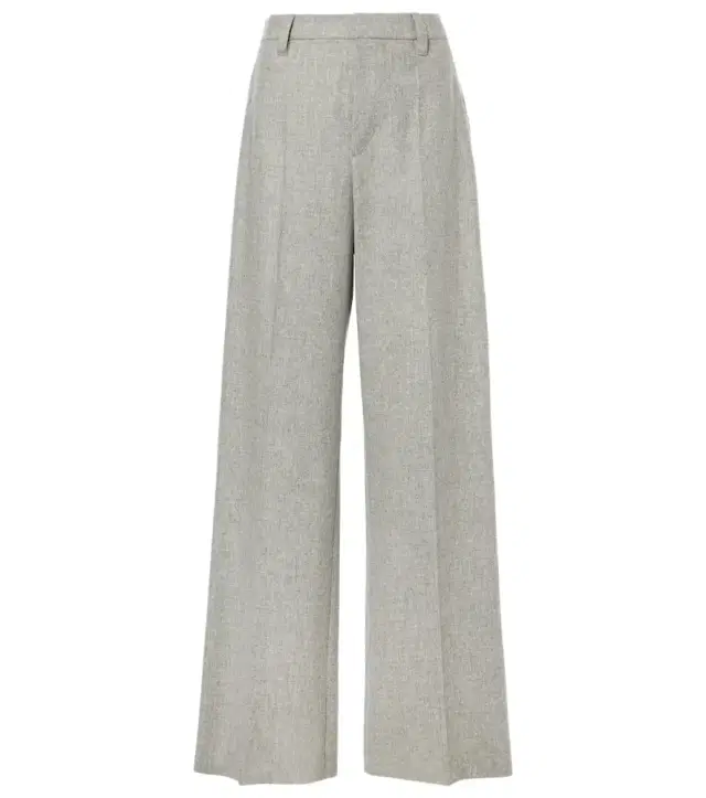 Brunello Cucinelli Wool and cashmere flannel wide-leg pants