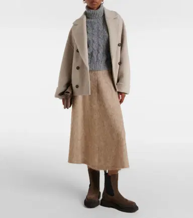 Brunello Cucinelli Wool and cashmere-blend midi skirt | Thumbnail 2