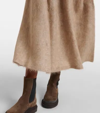 Brunello Cucinelli Wool and cashmere-blend midi skirt | Thumbnail 3