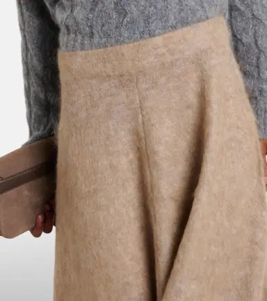Brunello Cucinelli Wool and cashmere-blend midi skirt | Thumbnail 4
