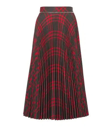 Burberry Check plissé midi skirt | Thumbnail 1
