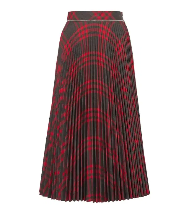 Burberry Check plissé midi skirt