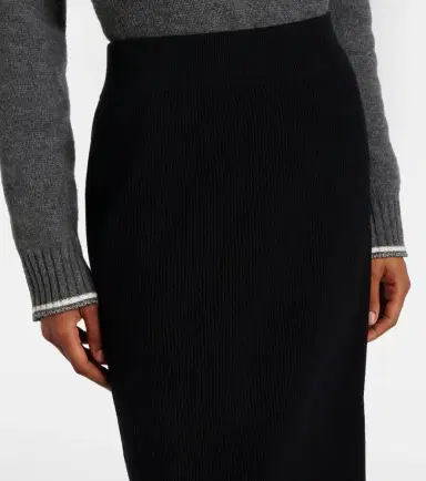 Brunello Cucinelli Wool, cashmere and silk midi skirt | Thumbnail 4