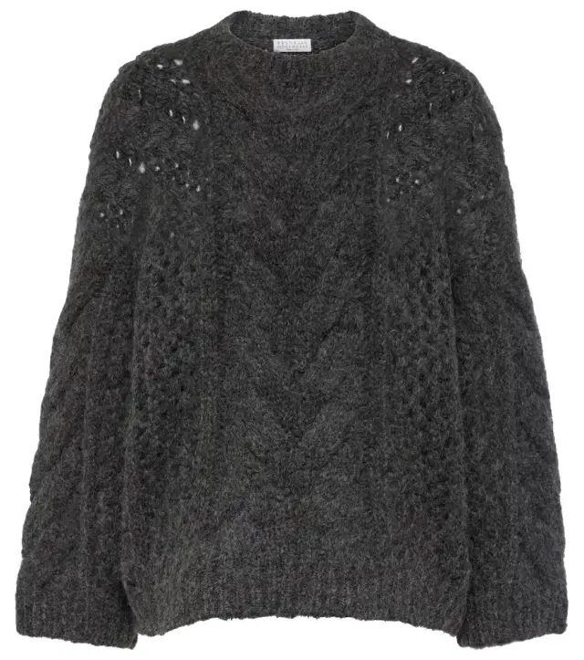 Brunello Cucinelli Cable-knit alpaca-blend sweater